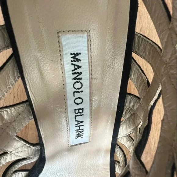 PRICE DROP TODAY Authentic Manolo Blahnik Black Strappy Heels - Picture 4 of 8